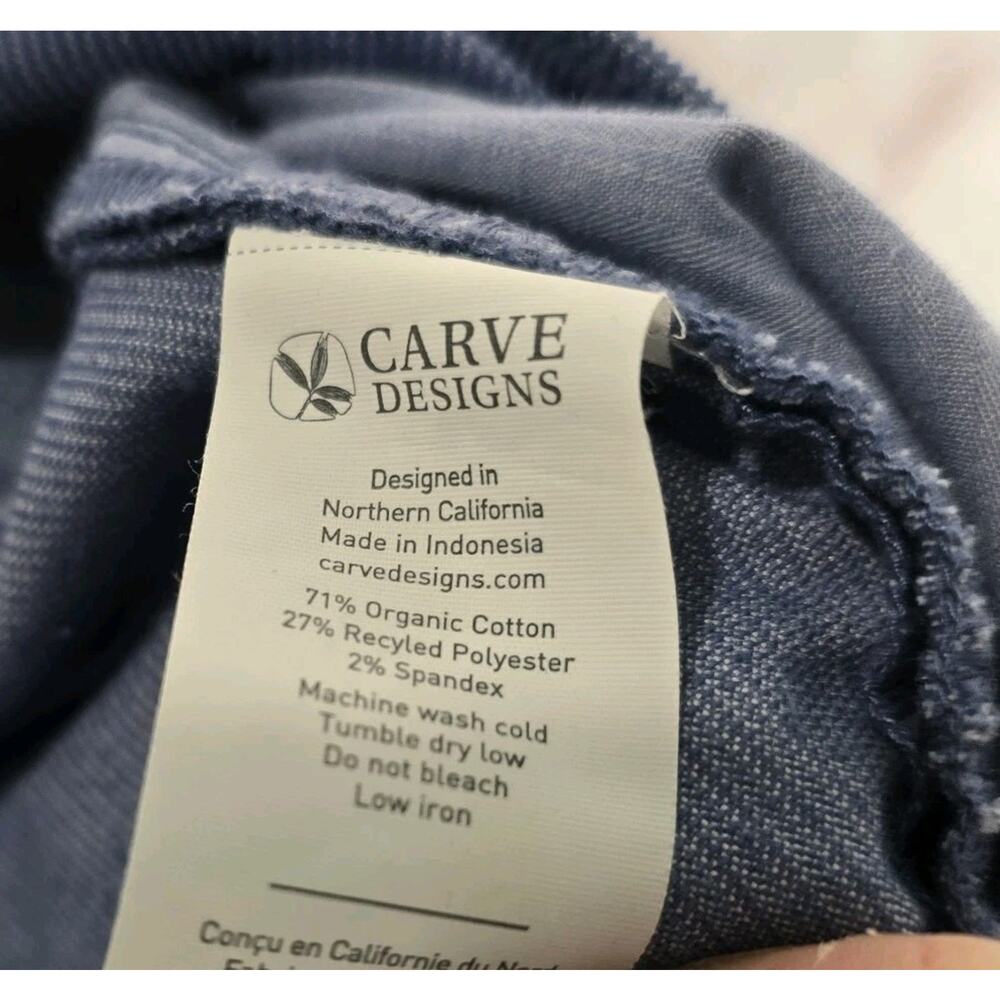 Carve Designs Pants Womens 12 Light Blue Corduroy High Rise Raw Hem Carson - Picture 11 of 13